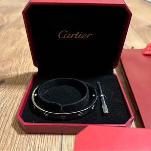 Cartier Men's Black and Silver Bracelet